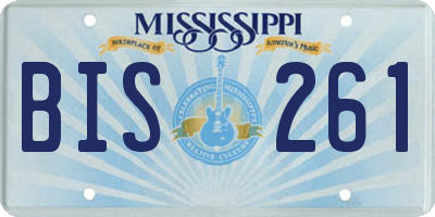 MS license plate BIS261