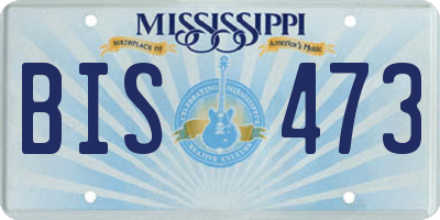 MS license plate BIS473