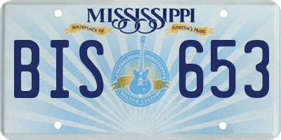 MS license plate BIS653