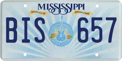 MS license plate BIS657