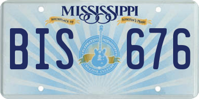 MS license plate BIS676