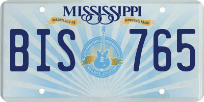 MS license plate BIS765