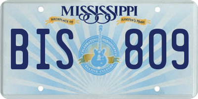 MS license plate BIS809