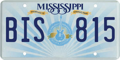MS license plate BIS815