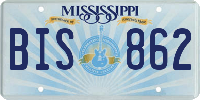 MS license plate BIS862
