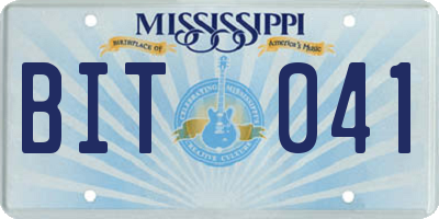 MS license plate BIT041