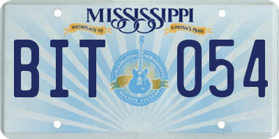 MS license plate BIT054