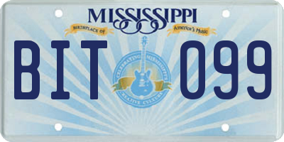 MS license plate BIT099
