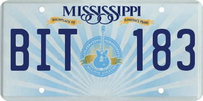 MS license plate BIT183