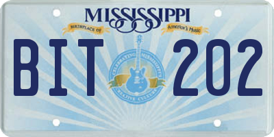MS license plate BIT202