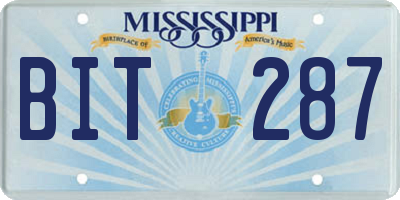 MS license plate BIT287