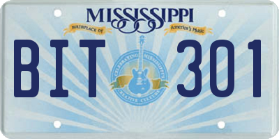 MS license plate BIT301