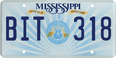 MS license plate BIT318