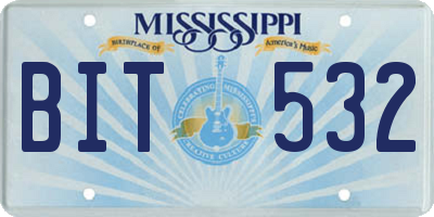 MS license plate BIT532