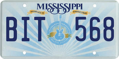MS license plate BIT568