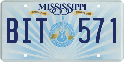 MS license plate BIT571