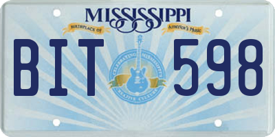 MS license plate BIT598