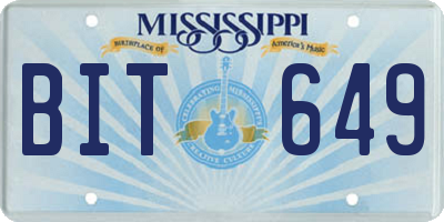 MS license plate BIT649