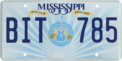 MS license plate BIT785