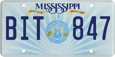 MS license plate BIT847