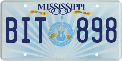 MS license plate BIT898
