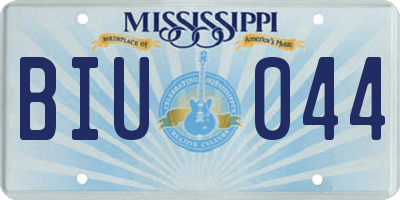 MS license plate BIU044