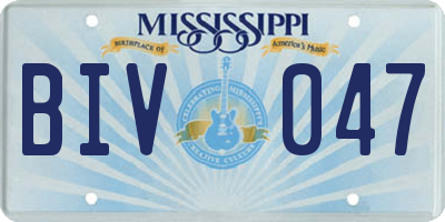 MS license plate BIV047