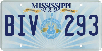 MS license plate BIV293