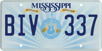 MS license plate BIV337