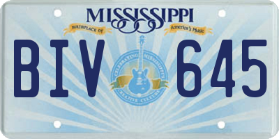 MS license plate BIV645