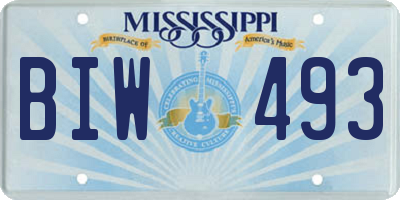 MS license plate BIW493