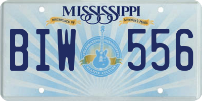 MS license plate BIW556