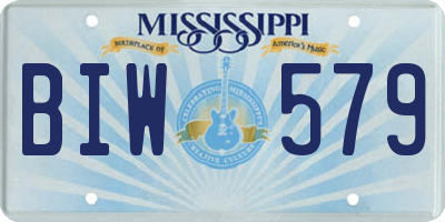 MS license plate BIW579