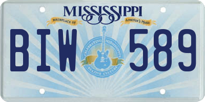 MS license plate BIW589
