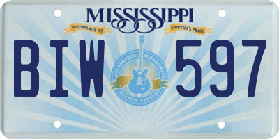 MS license plate BIW597