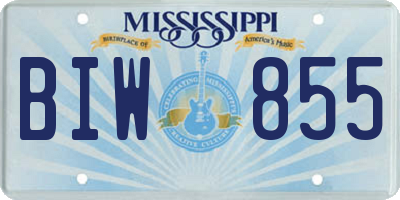 MS license plate BIW855