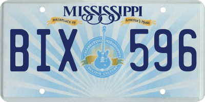 MS license plate BIX596