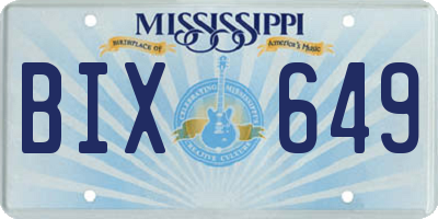 MS license plate BIX649