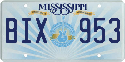 MS license plate BIX953