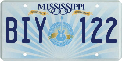 MS license plate BIY122