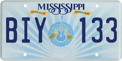 MS license plate BIY133