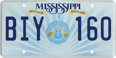 MS license plate BIY160