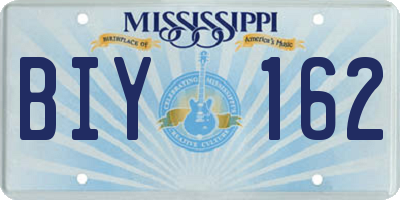 MS license plate BIY162