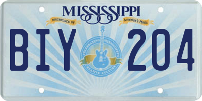 MS license plate BIY204