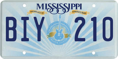 MS license plate BIY210