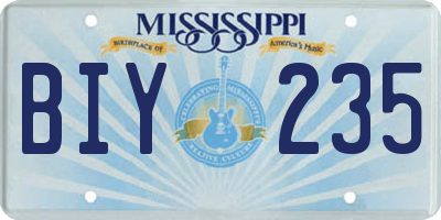 MS license plate BIY235