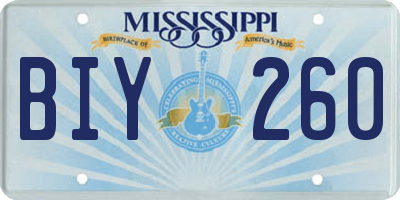 MS license plate BIY260
