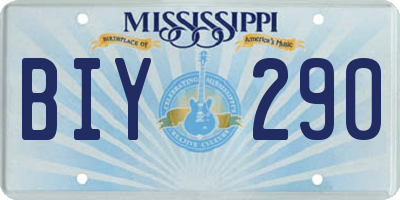 MS license plate BIY290