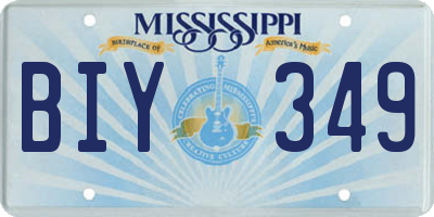 MS license plate BIY349