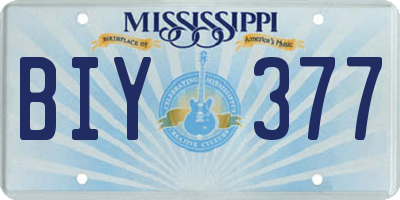 MS license plate BIY377